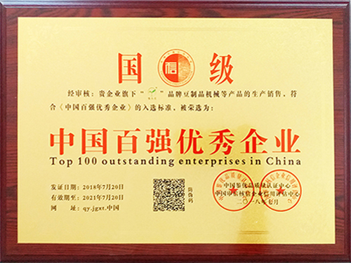 中國百強(qiáng)優(yōu)秀企業(yè)